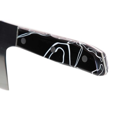Faca Chefe Cabo Acrílico Sico Efeito Mármore Preto 20cm