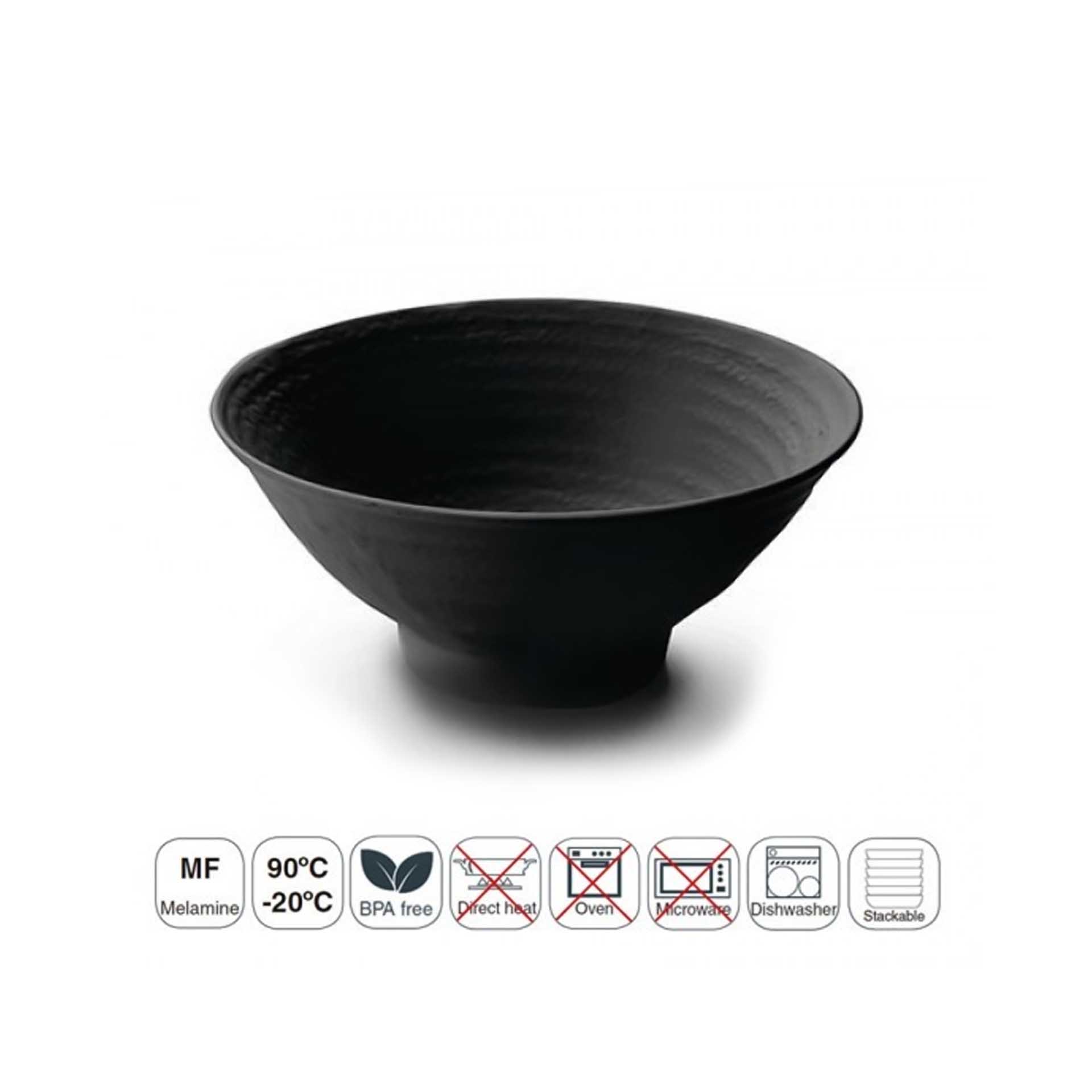 Tigela Melamina Lacor White & Black Cónica Preto 21X8cm