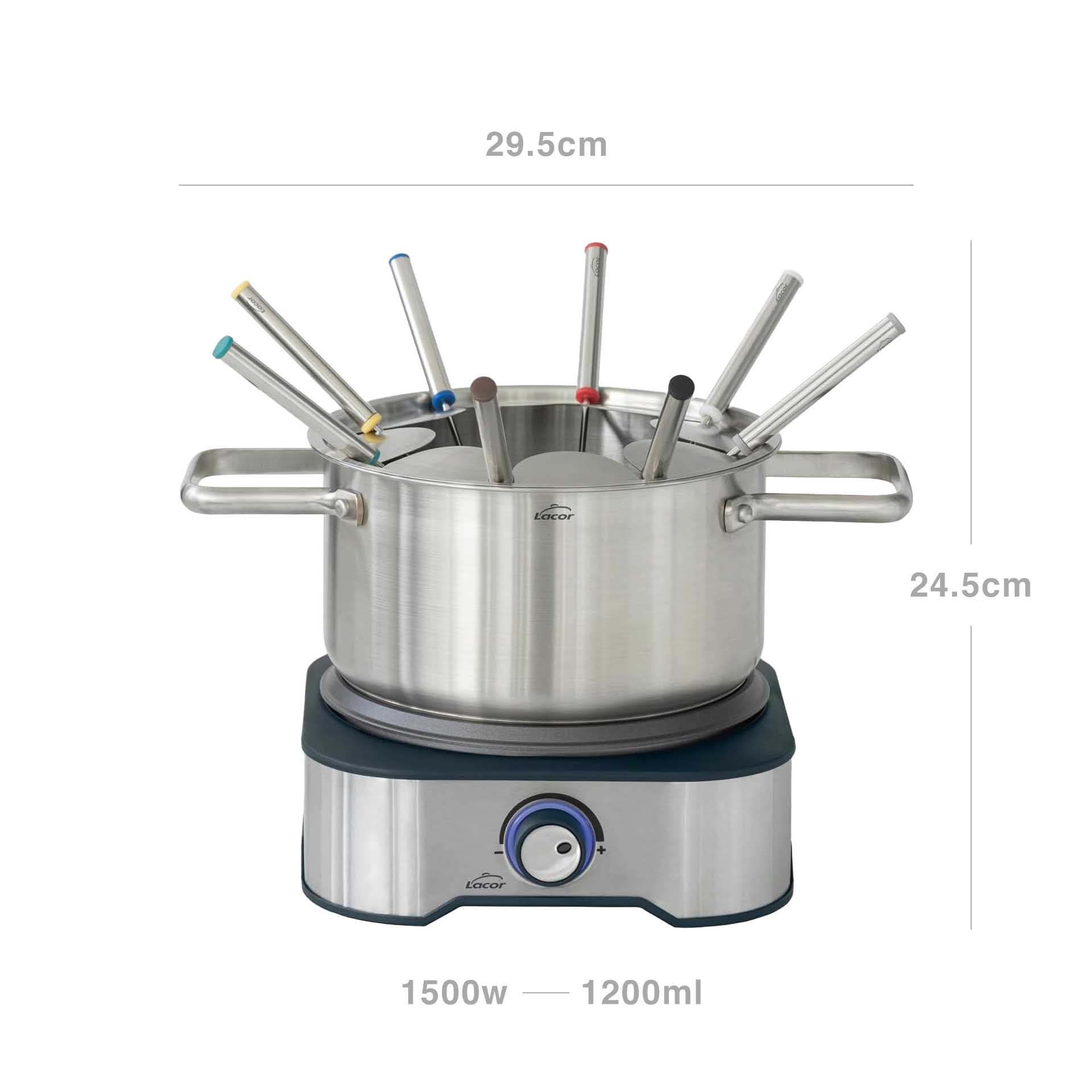 Fondue Plus Lacor 1500w 1200ml 29.5X21.5X24.5cm