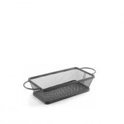 Cesto Servir com Asas Retangular Preto 21X11X6cm