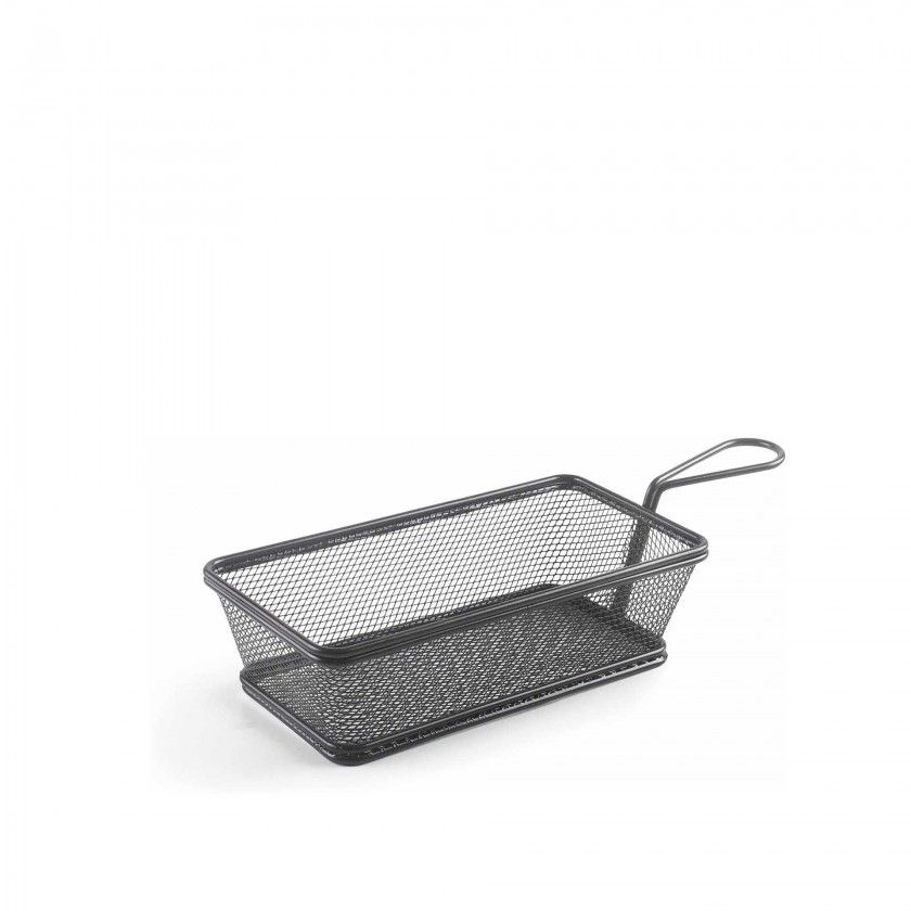 Cesto Servir Retangular Preto 21X11X6cm