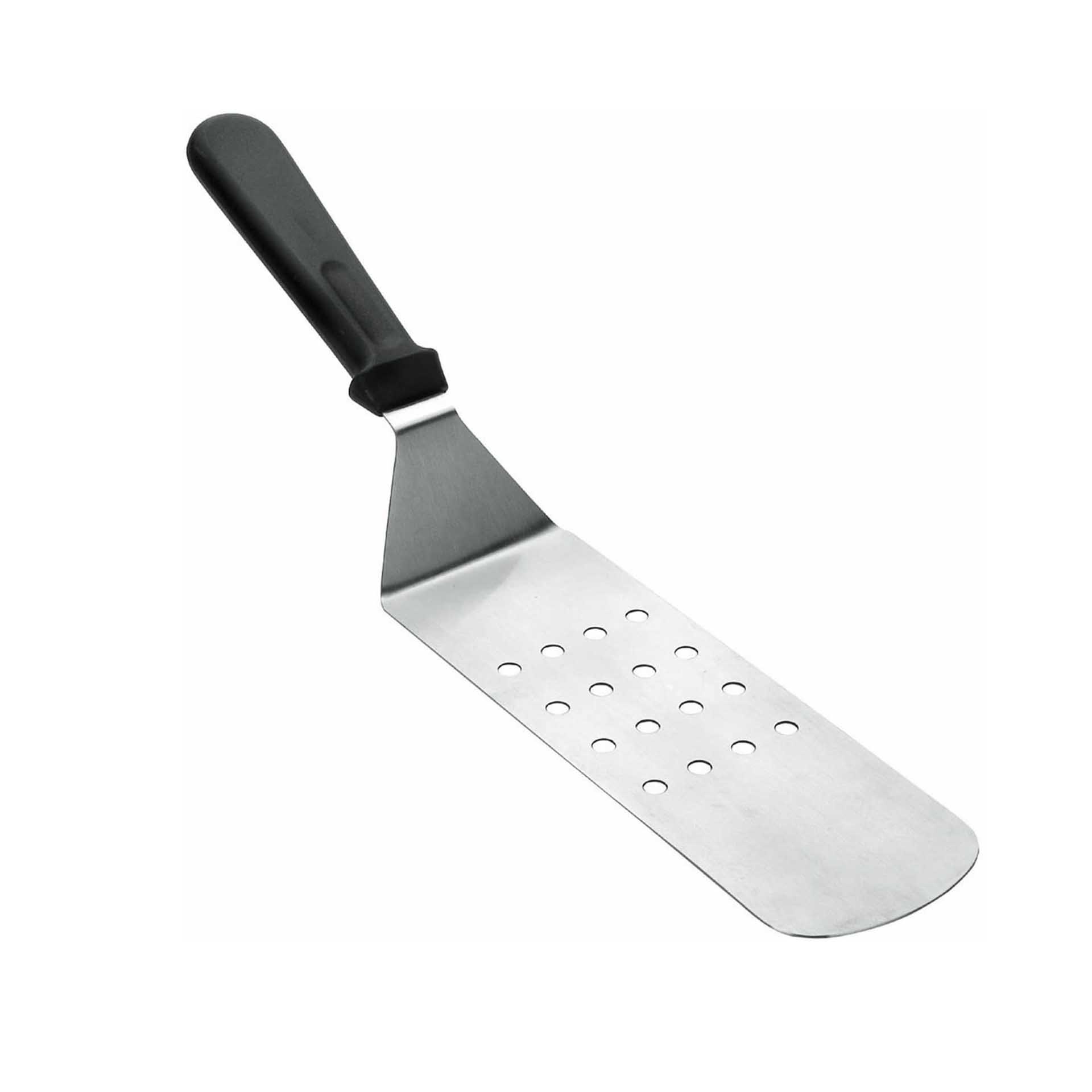 Espátula Inox Perfurada Cabo Preto 7.5X21.5cm