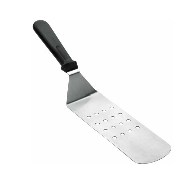 Espátula Inox Perfurada Cabo Preto 7.5X21.5cm