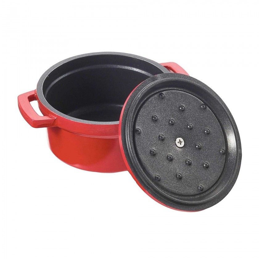 Ca�arola Alum�nio Fundido Oval Vermelho 26X20X9cm