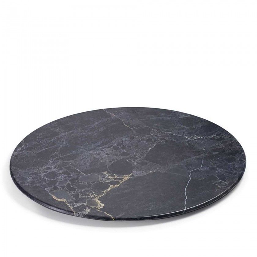 Prato Melamina Stone Redondo Preto 55cm Prato Melamina Stone Redondo Preto 55cm