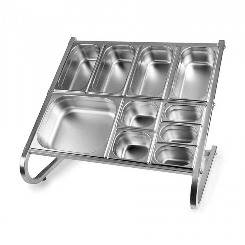 Suporte Cuvetes Inox Duplo 78X78X63cm Suporte Cuvetes Inox Duplo 78X78X63cm