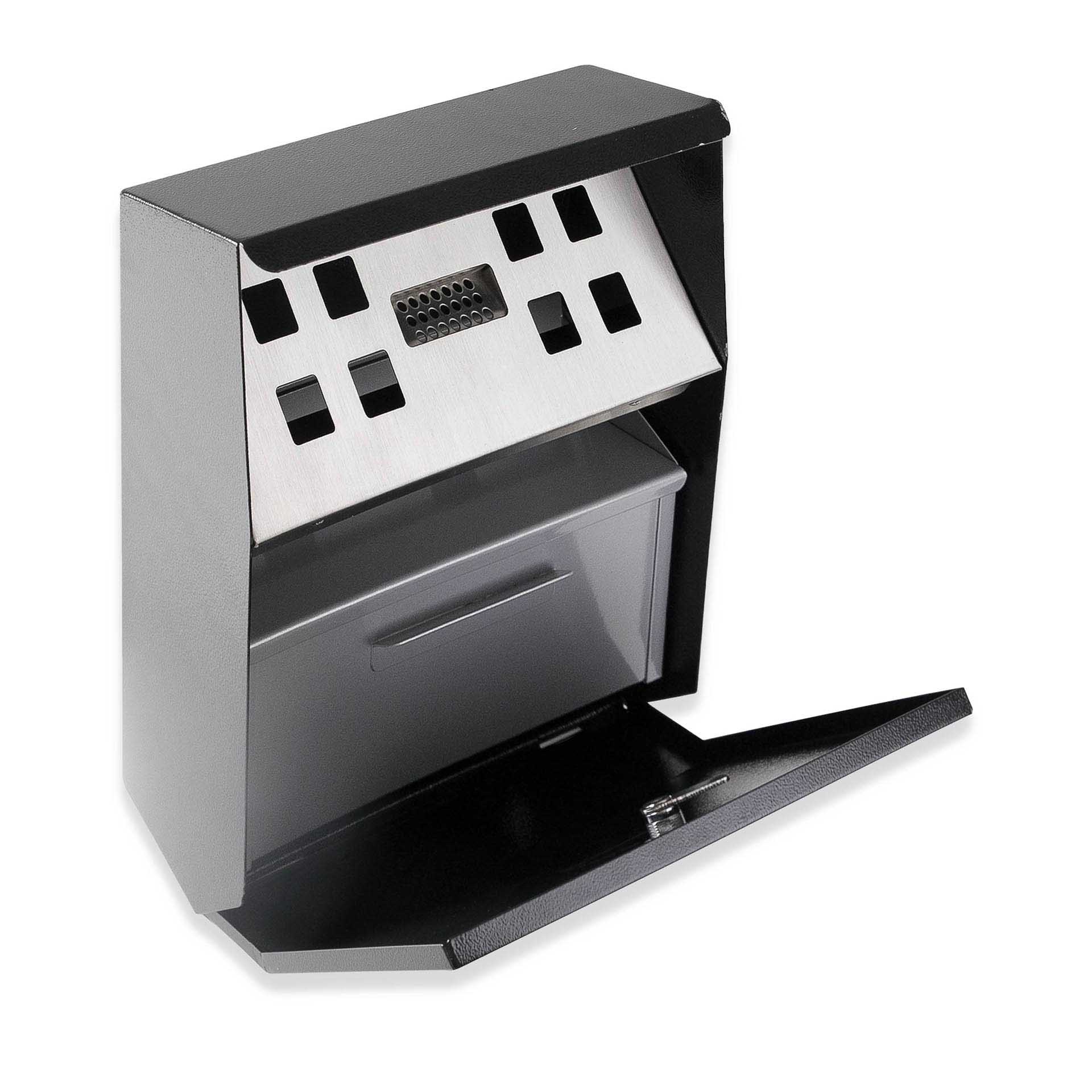 Cinzeiro Parede Inox Preto 25X35X8.5cm