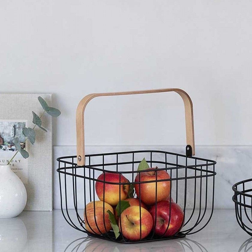 Fruteira Metal com Asa Quadrada 26X26X18.3cm Fruteira Metal com Asa Quadrada 26X26X18.3cm