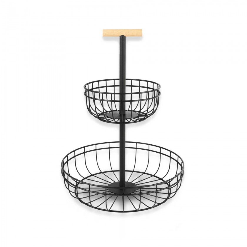 Fruteira Metal Dupla Redonda 40/24cm
