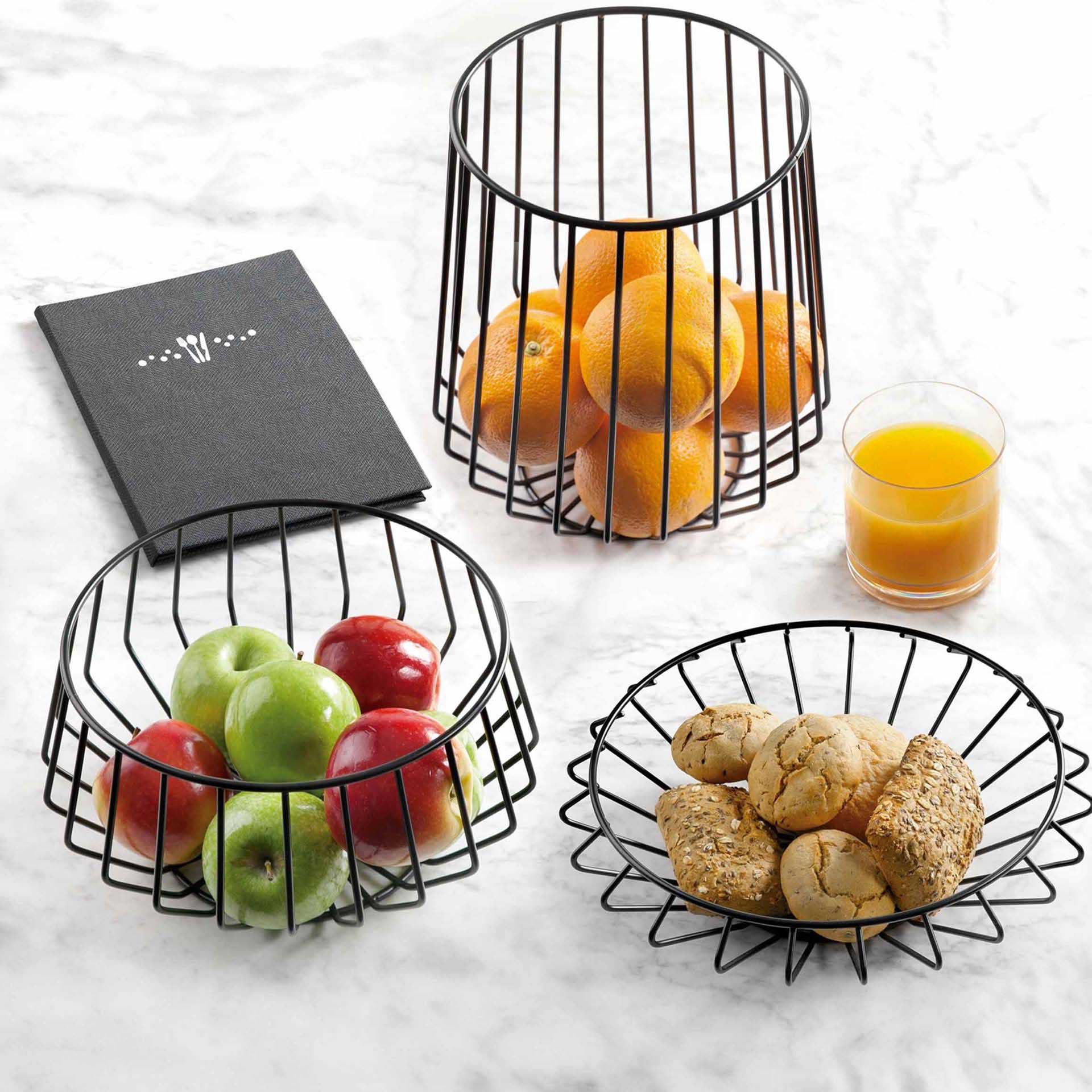 Fruteira Metal Redonda Alta 23.4X25.4cm