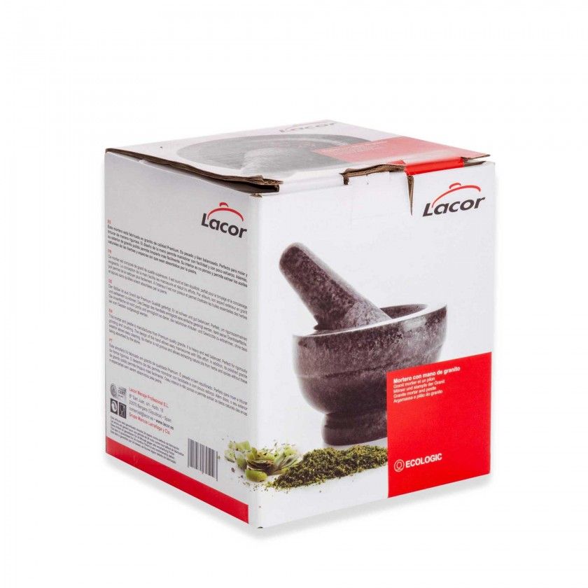 Almofariz com Pilo Granito Redondo 600ml 16X12cm