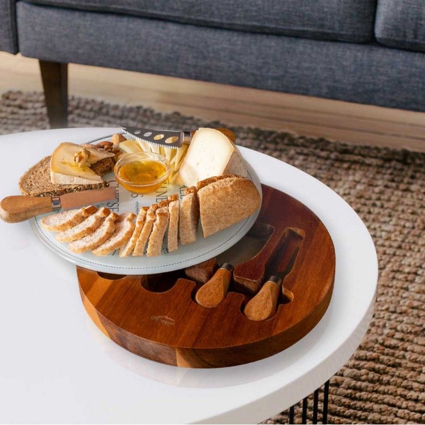 Tábua Queijo Madeira com Acessórios 25X5cm Tábua Queijo Madeira com Acessórios 25X5cm