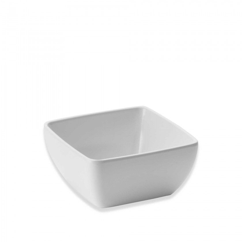 Saladeira Melamina Classic Quadrado Branca 500ml 13X13X6cm