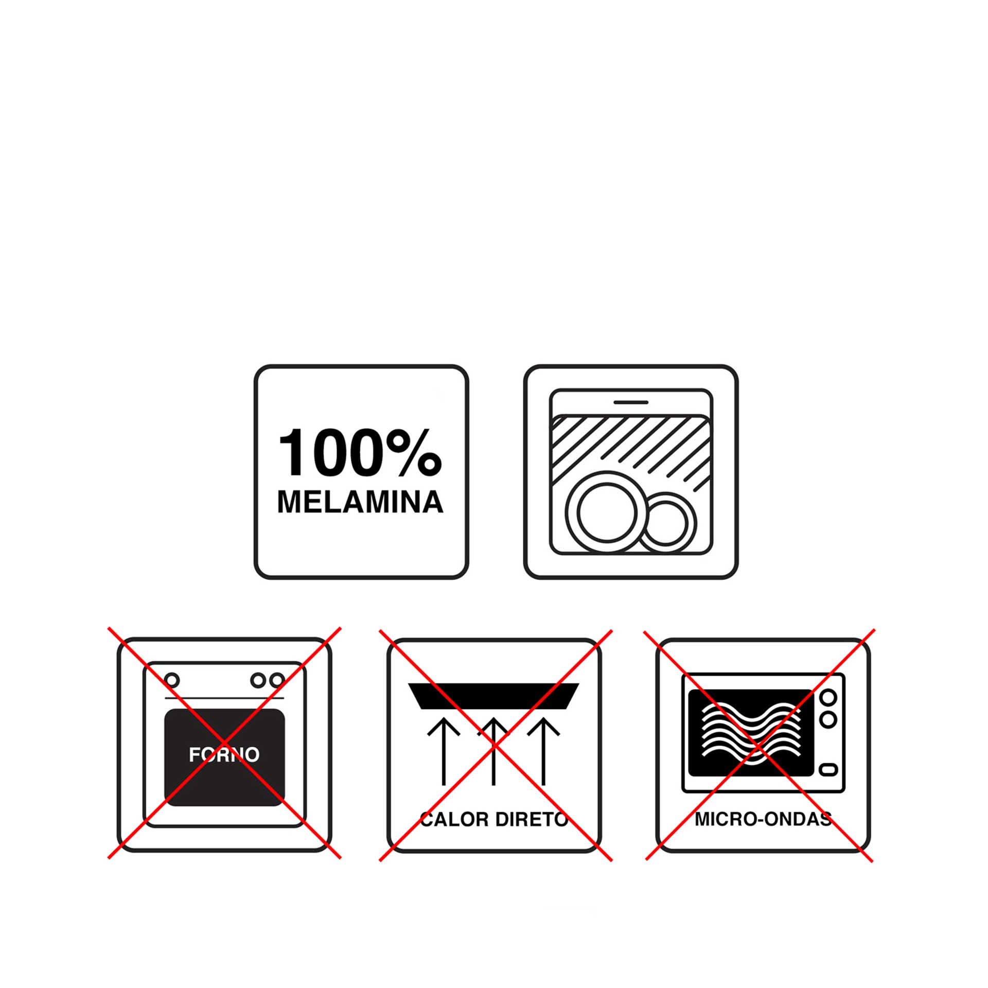 Saladeira Melamina Classic Quadrado Branca 500ml 13X13X6cm