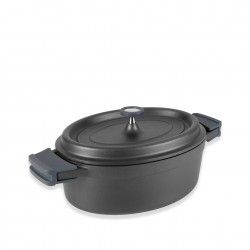 Caarola Alumnio Fundido Oval Preto 3.5L 26X20X9cm