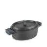 Caçarola Alumínio Fundido Oval Preto 3.5L 26X20X9cm Caçarola Alumínio Fundido Oval Preto 3.5L 26X20X9cm