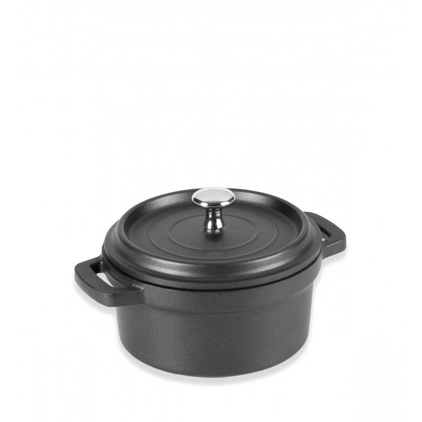 Caarola Alumnio Fundido Redondo Mini Preto 240ml 10X5cm