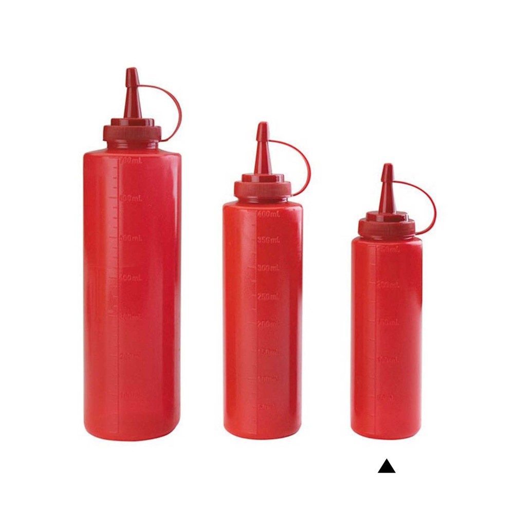 Frasco Molho Plástico com Tampa Vermelho