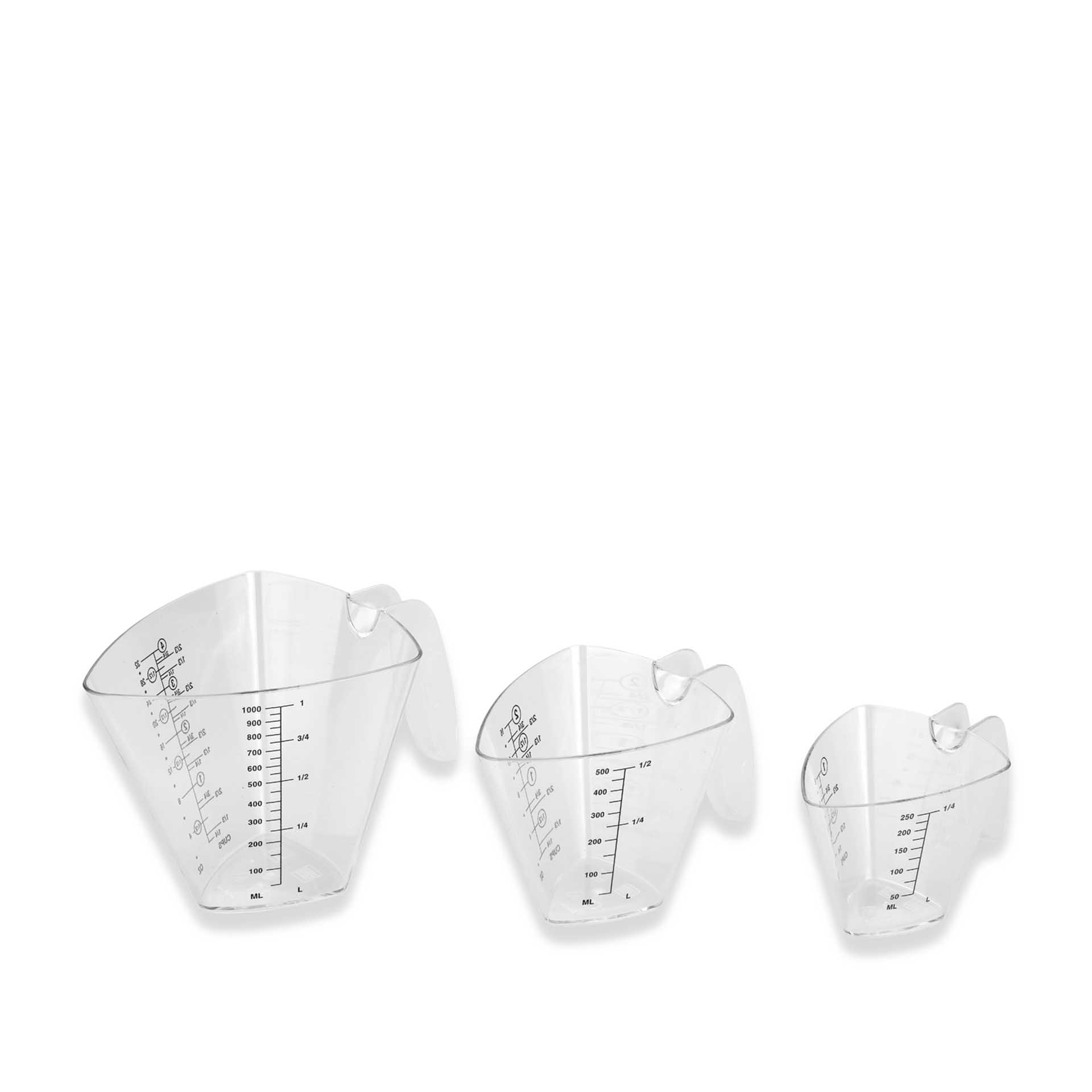 Jarro Medidor Plástico 250/500/1000ml Pack 3