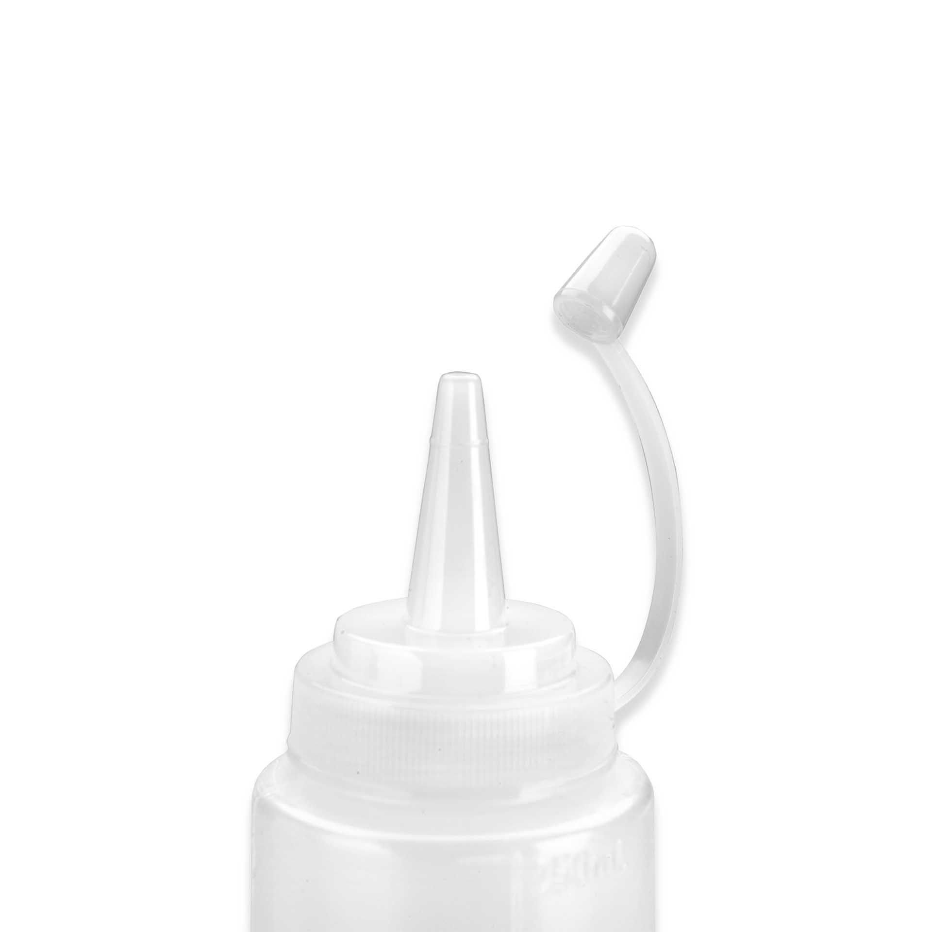 Frasco Molho Plástico Tampa Polieteno Branco 700ml 7X26cm