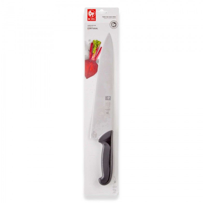 Faca Chefe Icel Cabo Preto 32CM Faca Chefe Icel Cabo Preto 32CM