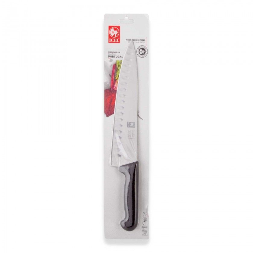 Faca Chefe Icel Cabo Preto 26CM Faca Chefe Icel Cabo Preto 26CM