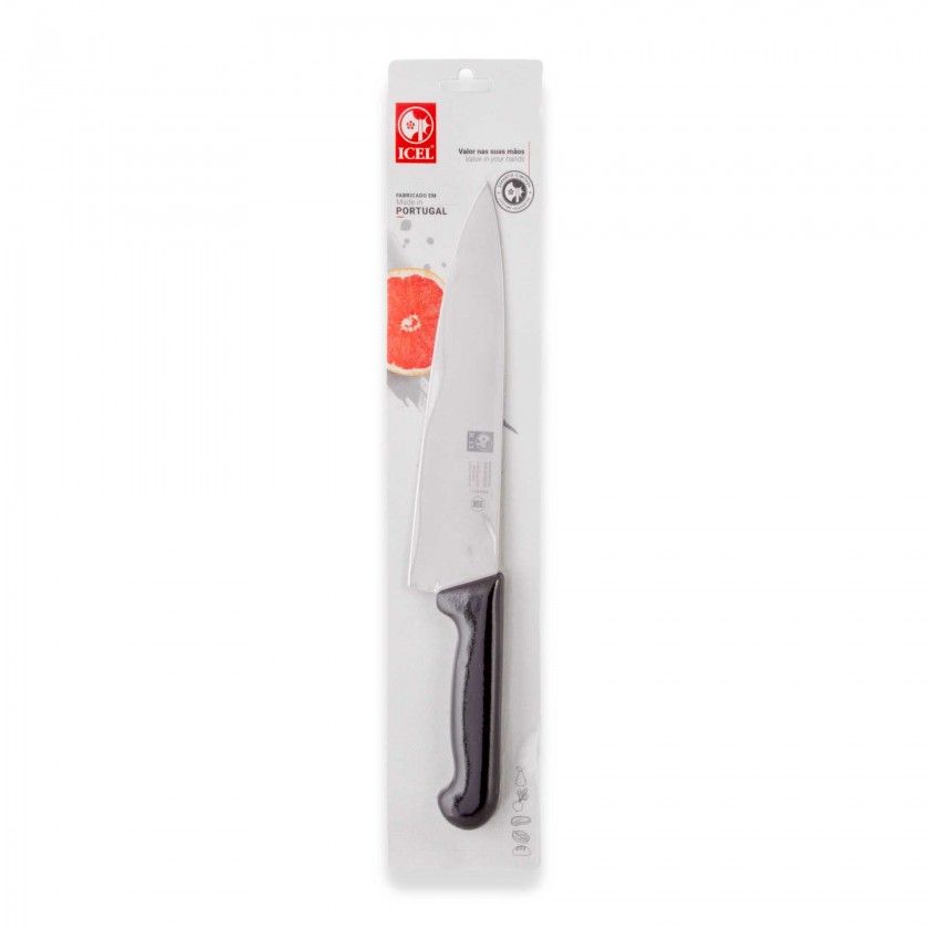 Faca Chefe Icel Cabo Preto 26CM