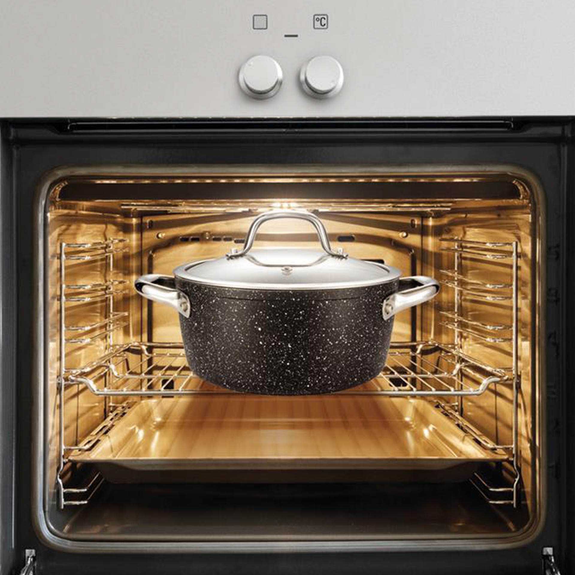 Panela com Tampa Vidro President Stone