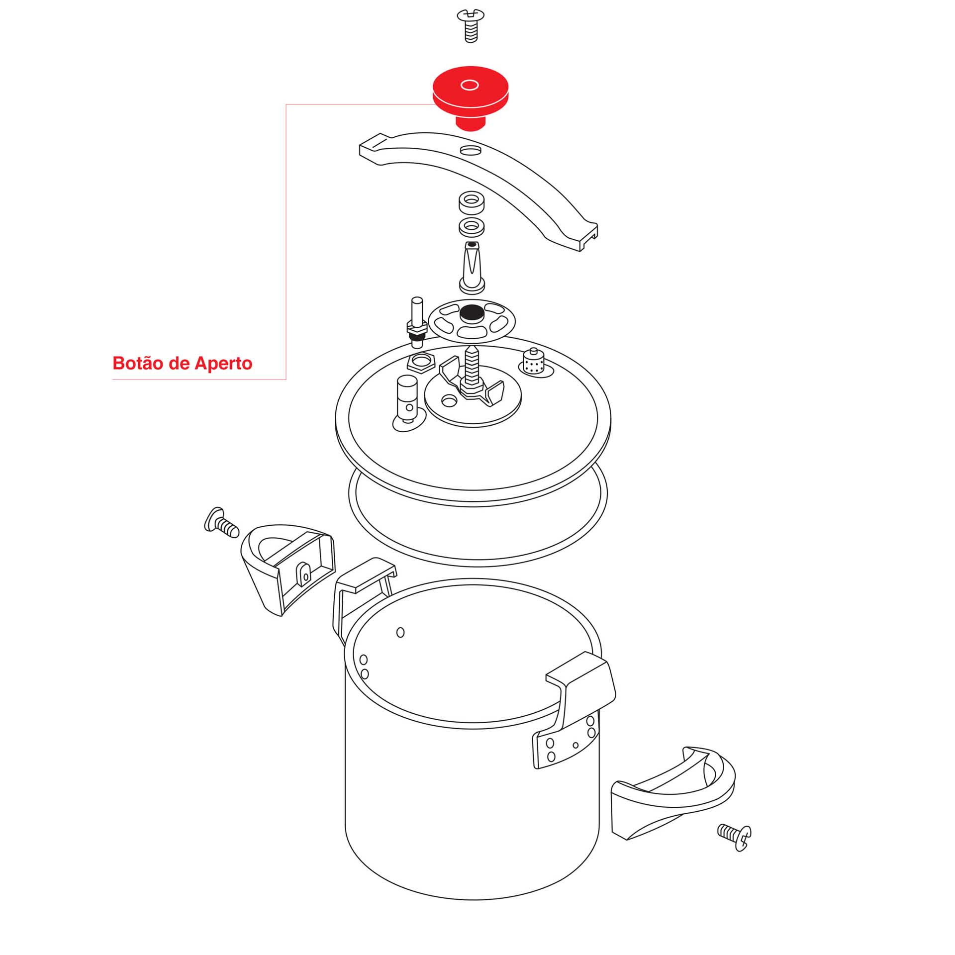 Tradicional Aluminio + Inox Botão Aperto Pack 1