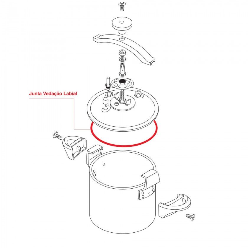 Junta Vedação Labial para Panela Alumínio / Inox 24.5cm Junta Vedação Labial para Panela Alumínio / Inox 24.5cm