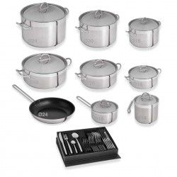 Trem Panelas Profissional Tejo 9 Peas + Faqueiro 24 Peas
