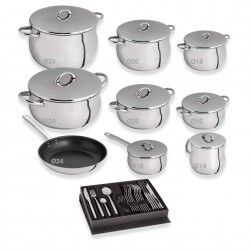 Trem Panelas Domus 9 Peas + Faqueiro 24 Peas