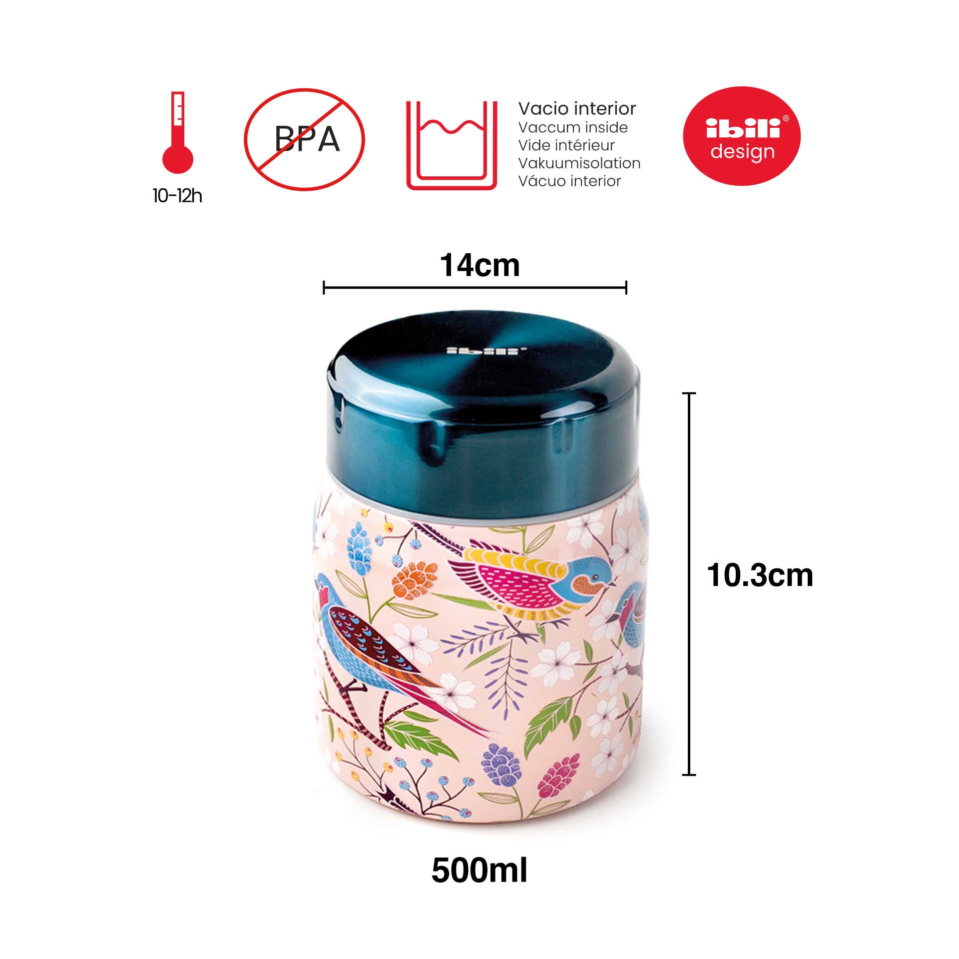 Termo Sólidos Inox Rouxinol 500ml 10.3X14cm