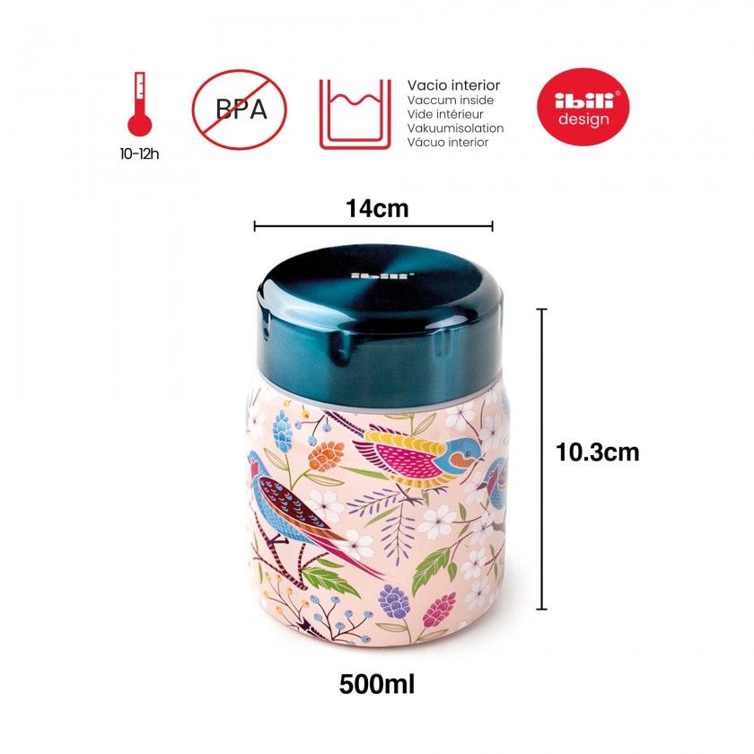 Termo Sólidos Inox Rouxinol 500ml 10.3X14cm Termo Sólidos Inox Rouxinol 500ml 10.3X14cm