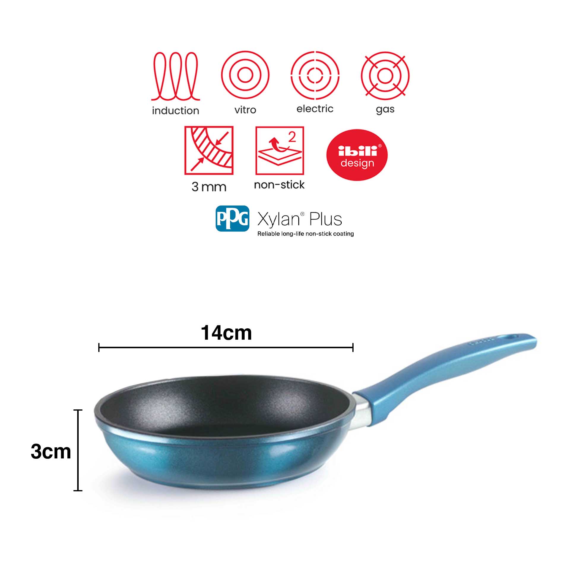 Frigideira Alumínio Mini Blueberry 14X3cm