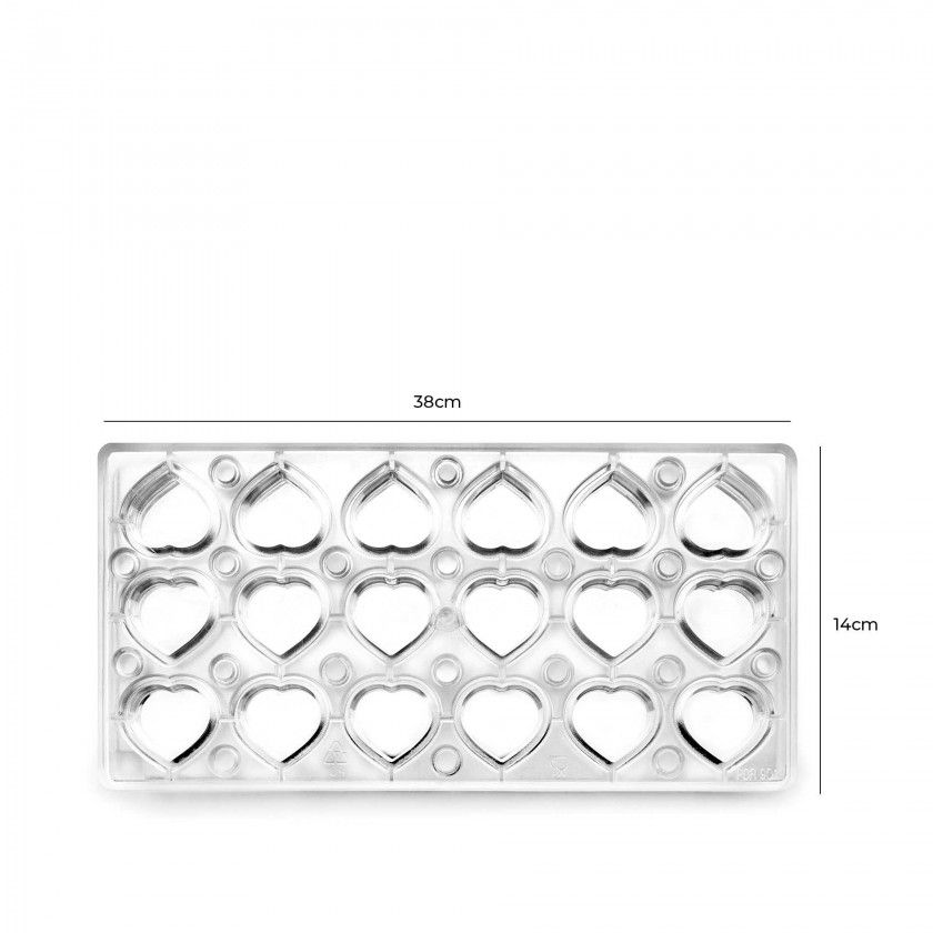 Forma Bombom Magnético Coração 27X14X2.5cm Forma Bombom Magnético Coração 27X14X2.5cm