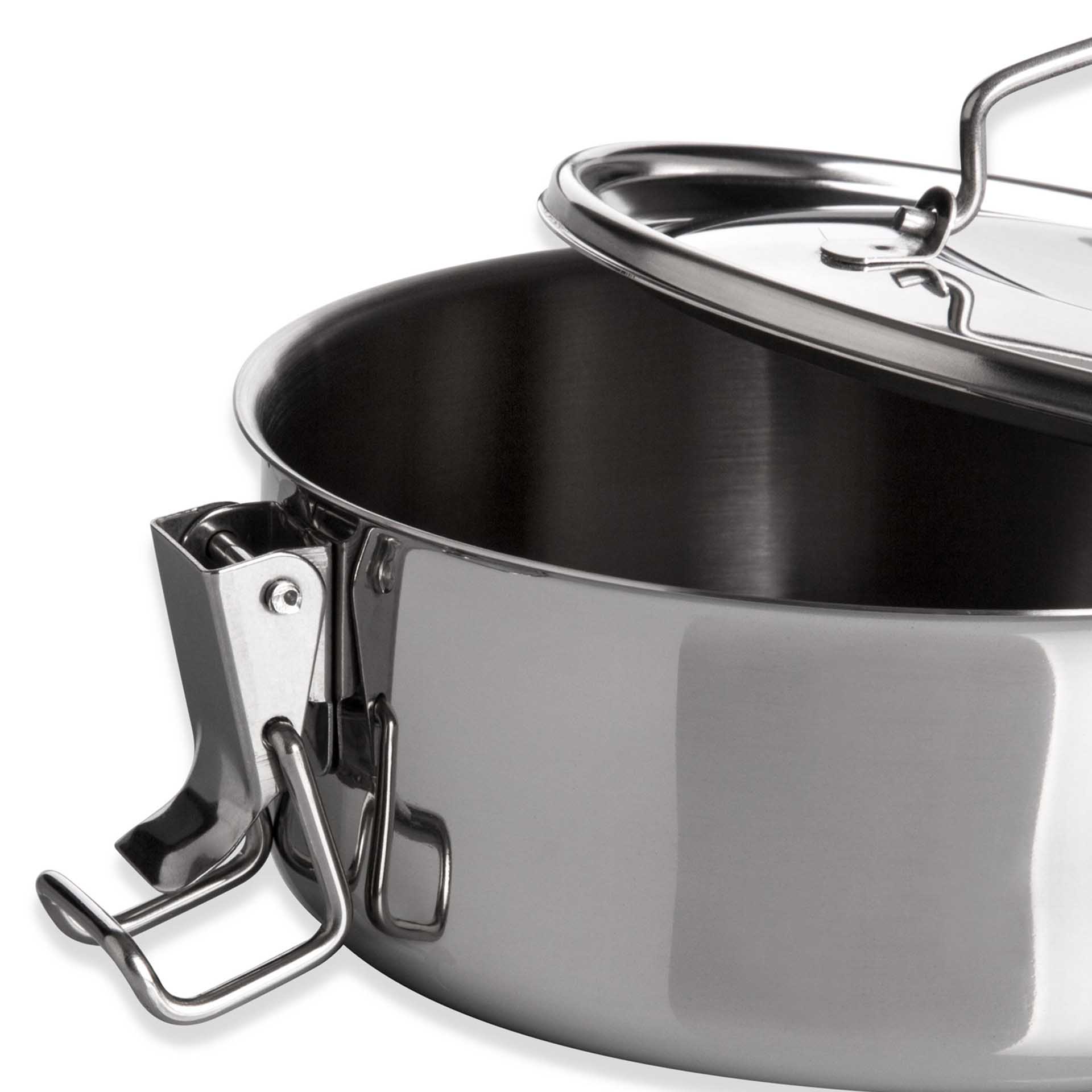 Marmita Inox sem Fundo Térmico Cookware Simples 500ml 12X6.5cm