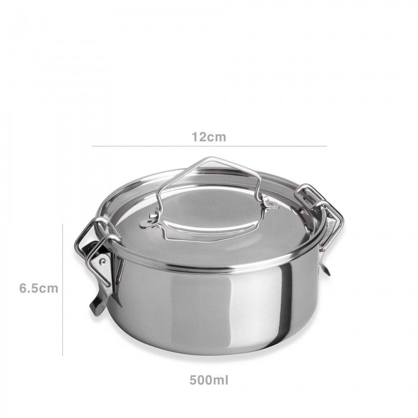 Marmita Inox sem Fundo Térmico Cookware Simples 500ml 12X6.5cm Marmita Inox sem Fundo Térmico Cookware Simples 500ml 12X6.5cm