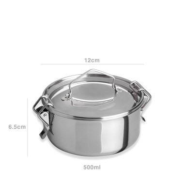 Marmita Inox sem Fundo T�rmico Cookware Simples 500ml 12X6.5cm