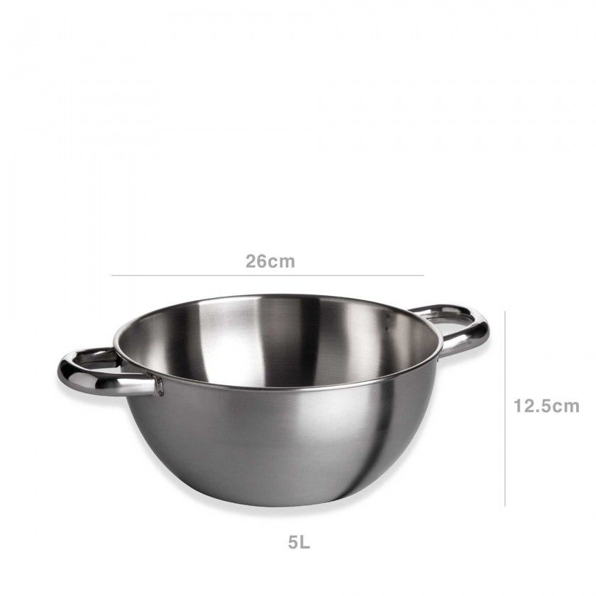 Tigela Hotelaria Inox Grand Gourmet com Asas Redondo 5L 26X12.5cm Tigela Hotelaria Inox Grand Gourmet com Asas Redondo 5L 26X12.5cm