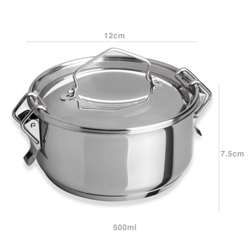 Marmita Inox Fundo Térmico Cookware Simples 500ml 12X7.5cm Marmita Inox Fundo Térmico Cookware Simples 500ml 12X7.5cm