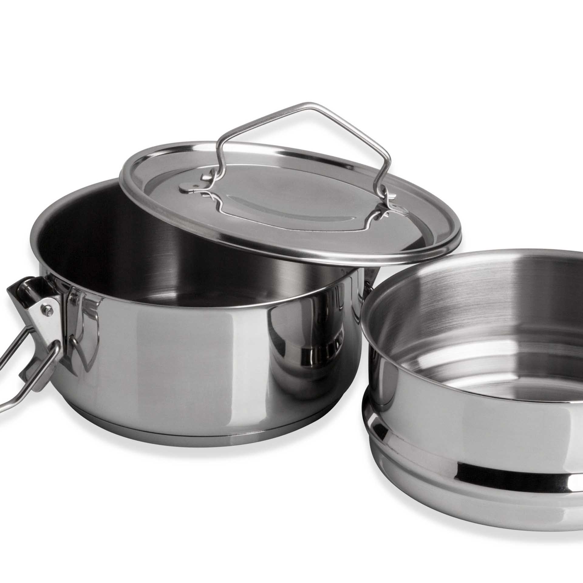 Marmita Inox Fundo Térmico Cookware Dupla 1500ml 14X12cm