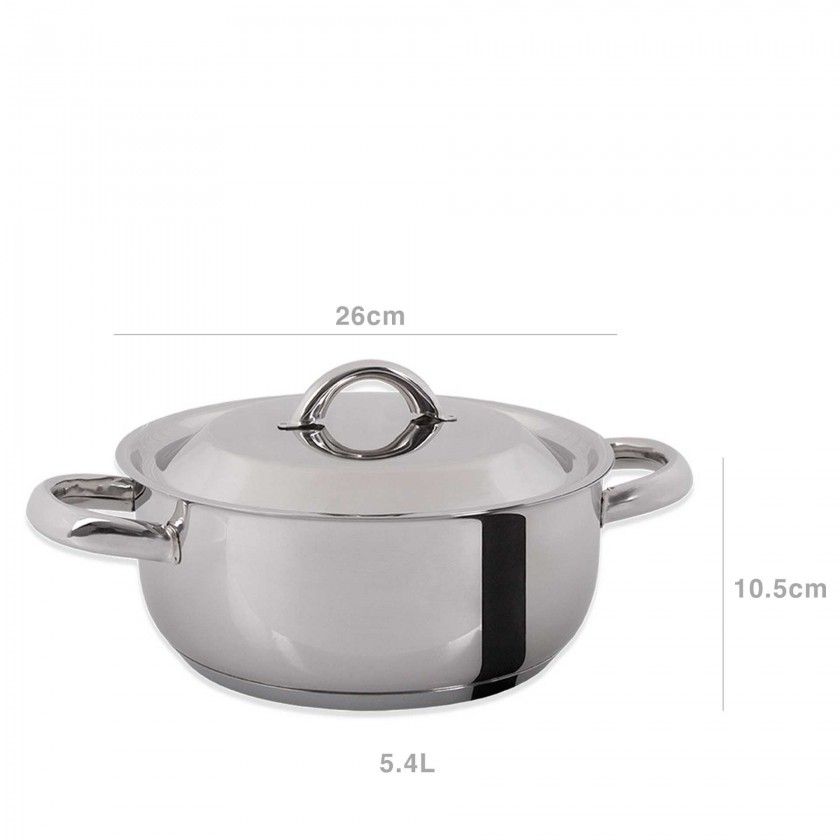 Ca�arola Inox 2004 com Asas Redonda 5.4L 26X10.5cm