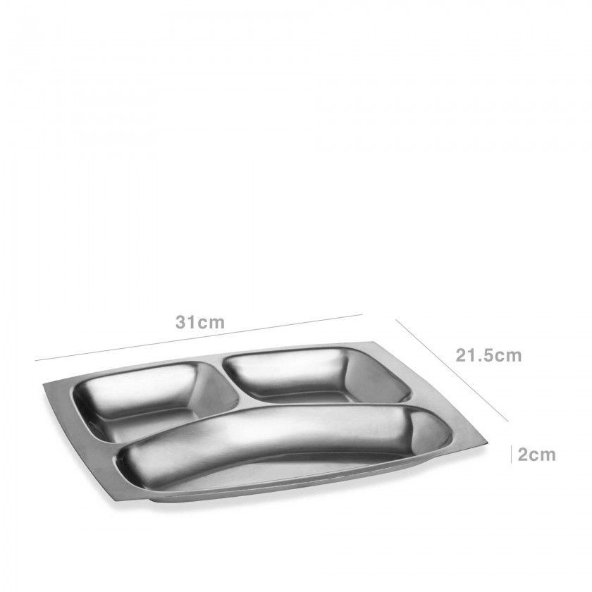 Travessa Buffet Inox Cookware 3 Divises 31X21.5X2cm