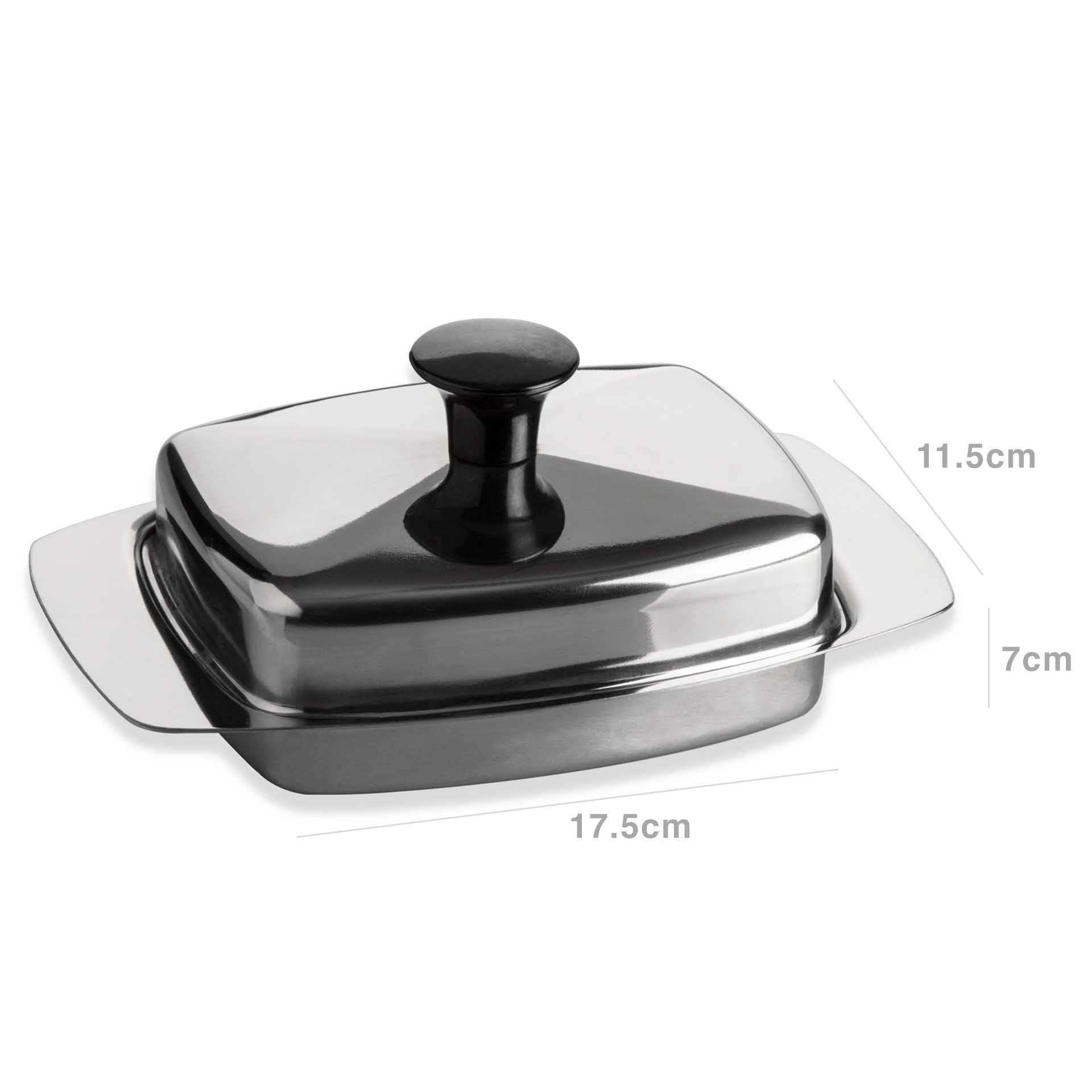 Manteigueira Inox Gourmet com Tampa 17.5X11.5X7cm