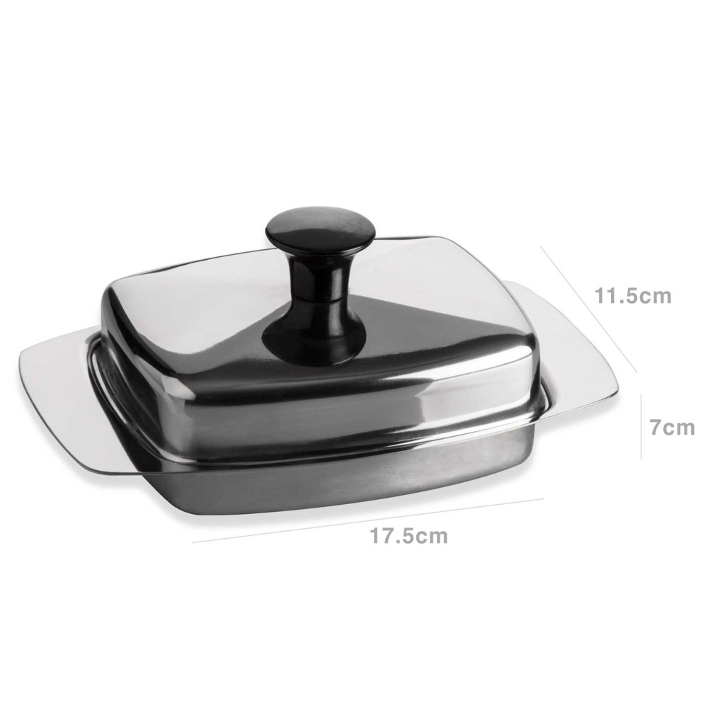 Manteigueira Inox Gourmet com Tampa 17.5X11.5X7cm
