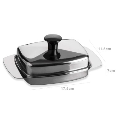 Manteigueira Inox Gourmet com Tampa 17.5X11.5X7cm