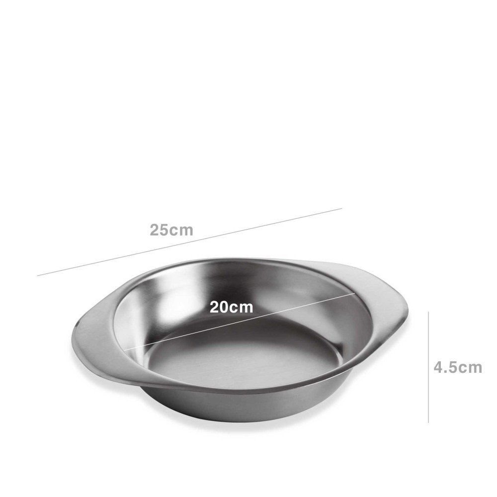 Prato Inox Gourmet Fundo com Asas 20X25.4.5cm