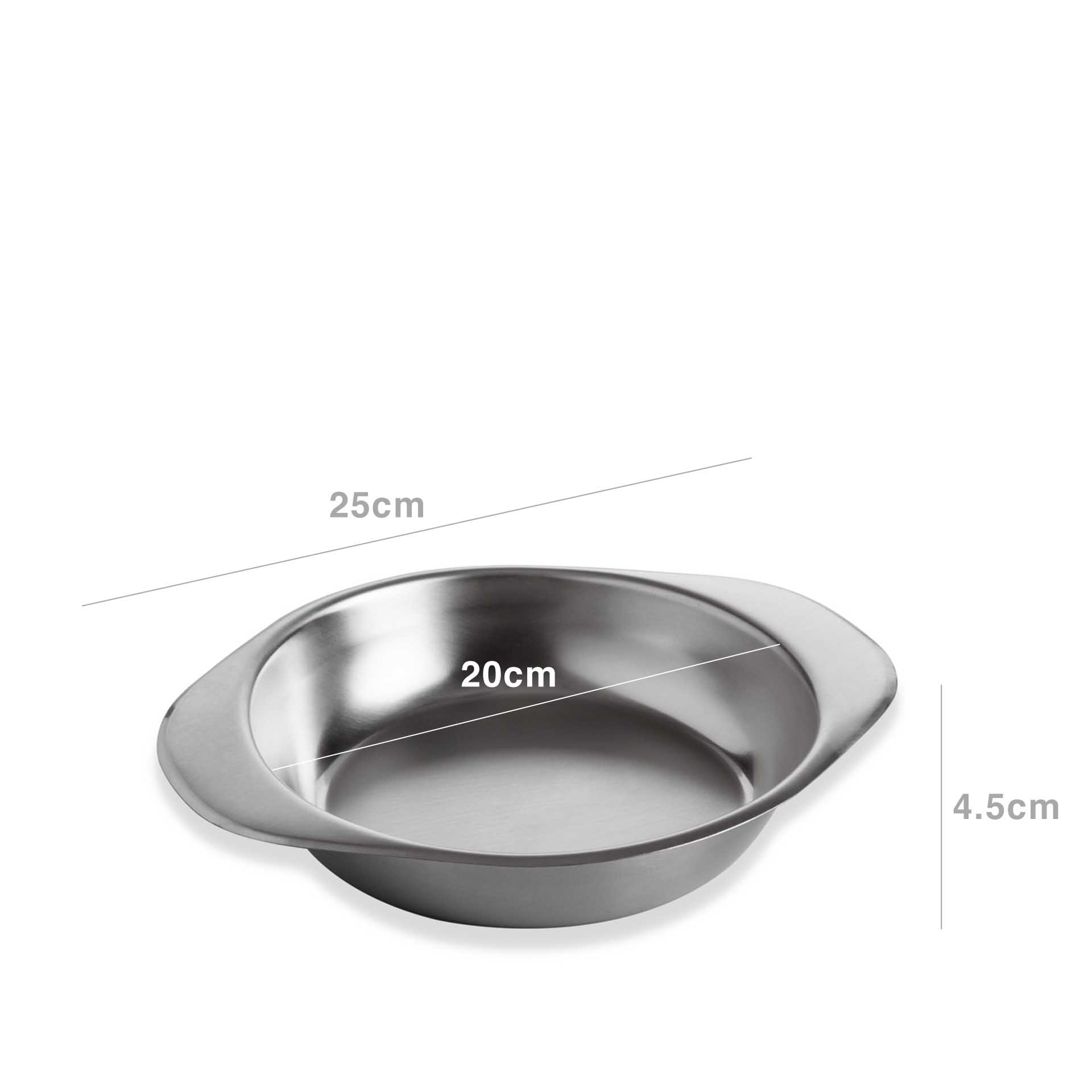 Prato Inox Gourmet Fundo com Asas 20X25.4.5cm