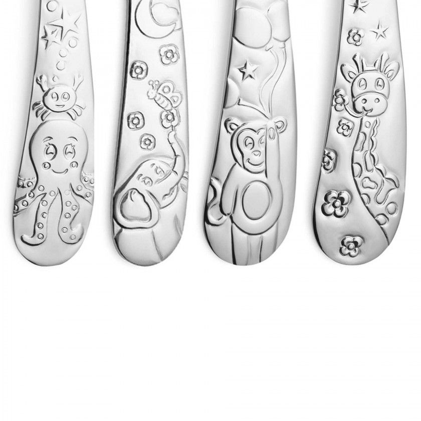 Conjunto Inox Kids Gravado 2mm 4 Peças Conjunto Inox Kids Gravado 2mm 4 Peças